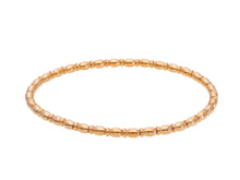 Load image into Gallery viewer, 18k rose gold elastic bracelet, alternate tubes ovals &amp; discs width 3mm 0.12&quot;.
