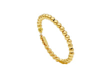 Load image into Gallery viewer, 18k yellow gold ring, row of smooth 2mm spheres, balls, slightly elastic.
