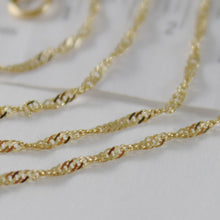 Load image into Gallery viewer, 18K YELLOW GOLD MINI SINGAPORE BRAID ROPE CHAIN 16 INCHES 1.2 MM MADE IN ITALY.
