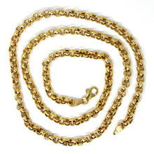 Load image into Gallery viewer, 18K YELLOW GOLD CHAIN 17.70&quot; INCHES 45cm, BIG ROUND CIRCLE ROLO THICK 4 MM LINK.
