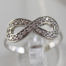 Load image into Gallery viewer, SOLID 18K WHITE GOLD BAND INFINITE RING LUMINOUS ENDLESS INFINITY MADE IN ITALY.
