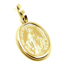 Load image into Gallery viewer, 18k yellow gold Miraculous medal Virgin Mary Madonna, 1.6 cm, 0.63 inches.
