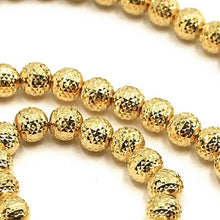 Load image into Gallery viewer, 18K YELLOW GOLD CHAIN FINELY WORKED SPHERES 5 MM DIAMOND CUT, FACETED, 20&quot; 50 CM.

