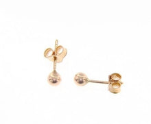 Load image into Gallery viewer, 18k rose gold earrings with mini 4 mm balls ball round sphere, made in Italy
