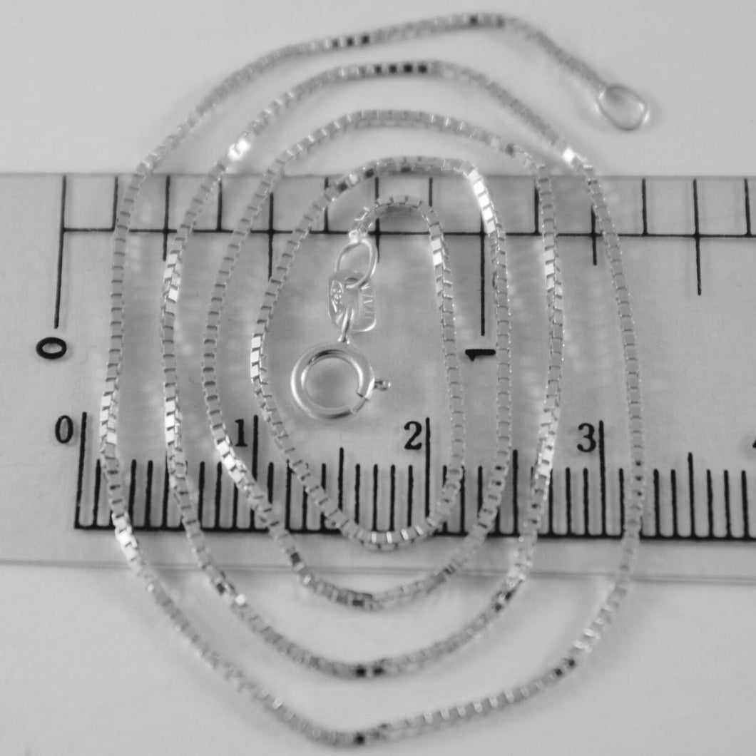 18k white gold chain 1 mm venetian square link 19.68 inches, made in Italy.