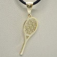 Load image into Gallery viewer, 18K YELLOW GOLD TENNIS RACKET PENDANT, CHARM, 20 mm, 0.8 inches, MADE IN ITALY.
