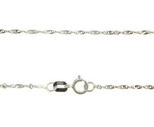 Load image into Gallery viewer, 18k white gold mini singapore braid rope chain 18 inches 1.2 mm made in Italy
