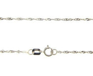 18k white gold mini singapore braid rope chain 18 inches 1.2 mm made in Italy.