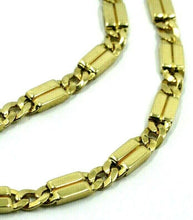 Load image into Gallery viewer, 18K YELLOW WHITE GOLD BRACELET 5mm ALTERNATE GOURMETTE CUBAN CURB SQUARE LINK 8.3&quot;.
