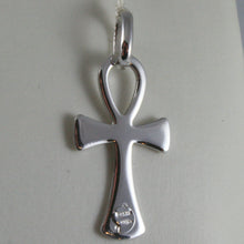 Load image into Gallery viewer, SOLID 9K WHITE GOLD CROSS OF LIFE ANKH, MADE IN ITALY, ENGRAVABLE
