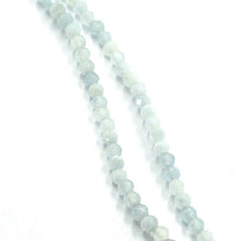 Load image into Gallery viewer, 18k white gold necklace 24&quot;, 60cm, faceted round aquamarine diameter 3mm
