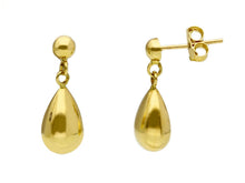 Load image into Gallery viewer, 18k yellow gold pendant 22mm earrings with smooth 12X8mm rounded drops.
