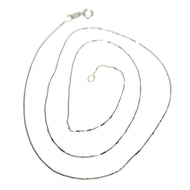 18k white gold chain necklace 0.5 mm mini venetian link 24 inches made in Italy.