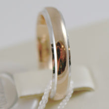 Load image into Gallery viewer, 18k yellow &amp; white gold wedding band Unoaerre comfort ring 4 mm, made in Italy.
