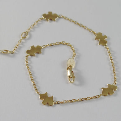 18k YELLOW GOLD BRACELET SMOOTH BRIGHT WITH DOG, PUPPY, TERRIER MADE IN ITALY.
