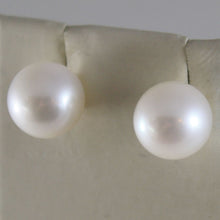 Load image into Gallery viewer, SOLID 18K YELLOW GOLD EARRINGS WITH PEARL PEARLS 9 MM, MADE IN ITALY
