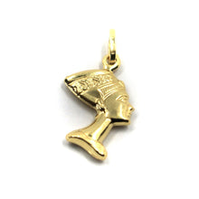 Load image into Gallery viewer, 18K YELLOW GOLD 20mm QUEEN NEFERTITI HEAD PENDANT, ROUNDED SMOOTH, 2 FACES.
