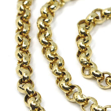 Load image into Gallery viewer, 18K YELLOW GOLD CHAIN 17.70 IN, BIG ROUND CIRCLE ROLO LINK, 5 MM MADE IN ITALY

