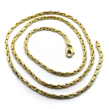 Load image into Gallery viewer, 18K YELLOW GOLD CHAIN 2.5mm SQUARE ROUNDED CABLE TUBE RECTANGULAR LINK 60cm 24&quot;.
