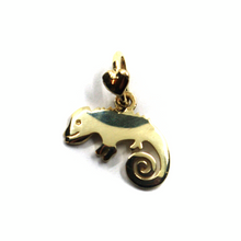 Load image into Gallery viewer, SOLID 9K YELLOW GOLD SMALL 10mm PENDANT CHAMELEON MADE IN ITALY BY DODO MARIANI.
