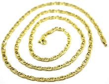 Load image into Gallery viewer, 9K GOLD CHAIN TYGER EYE FLAT LINKS 3mm THICKNESS, 50cm, 20 INCHES, NECKLACE
