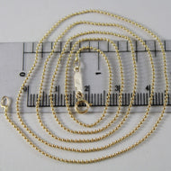 18K YELLOW GOLD CHAIN MINI BALLS, BALL, SPHERES, 1 MM, 23.60 INCH, MADE IN ITALY.