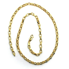 Load image into Gallery viewer, 18K YELLOW GOLD CHAIN BIG 4mm OVAL SQUARED LINKS, 20&quot;, 50cm, MADE IN ITALY.
