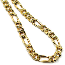 Load image into Gallery viewer, 18k yellow gold bracelet 3.5 mm rounded figaro gourmette alternate 3+1, 7.9&quot;
