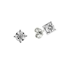 Load image into Gallery viewer, SOLID 18K WHITE GOLD ORSINI EARRINGS WITH DIAMONDS CT 0.12 MADE IN ITALY.

