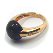 Load image into Gallery viewer, SOLID 18K ROSE GOLD RING WITH CENTRAL 12mm CABOCHON AMETHYST, ITALY MADE.
