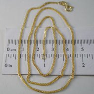 SOLID 18K YELLOW GOLD CHAIN NECKLACE WITH EAR LINK 17.71 INCHES, MADE IN ITALY.
