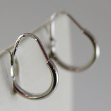 Load image into Gallery viewer, 18k white gold earrings mini circle hoop 12 mm 0.47 in diameter made in Italy
