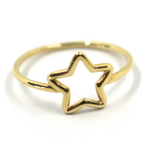 Load image into Gallery viewer, SOLID 18K YELLOW GOLD STAR RING, 10mm DIAMETER STAR CENTRAL MADE IN ITALY.
