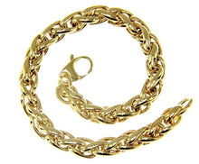 Load image into Gallery viewer, 18K YELLOW GOLD BRACELET, SPIGA WHEAT, THICKNESS 6mm, TWISTED, SHOWY, WAVY, EAR
