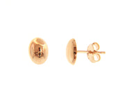 18K ROSE GOLD BUTTON EARRINGS ROUNDED OVALS, 8x6mm, 0.3x0.24