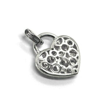 Load image into Gallery viewer, 18k white gold 16mm 0.63&quot; rounded heart, zirconia pendant.
