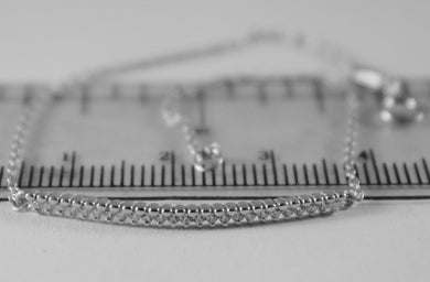 18k white pink gold bracelet 7.50 mini tennis & zirconia 0.50 ct.