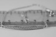 18k white pink gold bracelet 7.50 mini tennis & zirconia 0.50 ct.