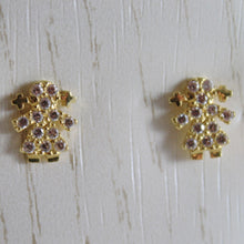 Load image into Gallery viewer, 18k yellow gold earrings with mini girl girls &amp; zirconia.
