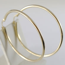 Load image into Gallery viewer, 18K YELLOW GOLD ROUND CIRCLE EARRINGS DIAMETER 40 MM, WIDTH 2 MM, MADE IN ITALY.
