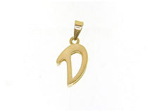 Load image into Gallery viewer, 18K YELLOW GOLD LUSTER PENDANT WITH INITIAL D LETTER D MADE IN ITALY 0.71 INCHES.
