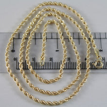 Load image into Gallery viewer, 18K YELLOW GOLD CHAIN NECKLACE, BRAID ROPE LINK 23.62 INCHES 60 CM MADE IN ITALY
