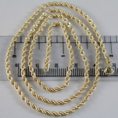 18K YELLOW GOLD CHAIN NECKLACE, BRAID ROPE LINK 23.62 INCHES 60 CM MADE IN ITALY.