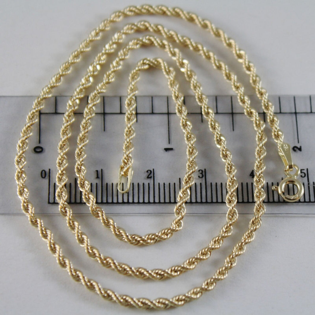 18K YELLOW GOLD CHAIN NECKLACE, BRAID ROPE LINK 23.62 INCHES 60 CM MADE IN ITALY