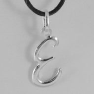 18k white gold pendant charm initial letter E, made in Italy 1.0 inches, 25 mm.
