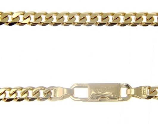 MASSIVE 18K GOLD GOURMETTE CUBAN CURB CHAIN 4 MM 24 INCH. NECKLACE MADE IN ITALY.