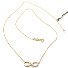 Load image into Gallery viewer, 18k rose gold necklace infinity infinite, rolo chain, 17.7 inches made in Italy.
