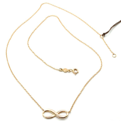 18k rose gold necklace infinity infinite, rolo chain, 17.7 inches made in Italy.