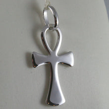 Load image into Gallery viewer, SOLID 9K WHITE GOLD CROSS OF LIFE ANKH, MADE IN ITALY, ENGRAVABLE
