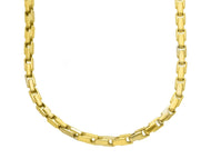 18K YELLOW GOLD CHAIN 3.5mm ALTERNATE SQUARED TUBE LINK 60cm 24